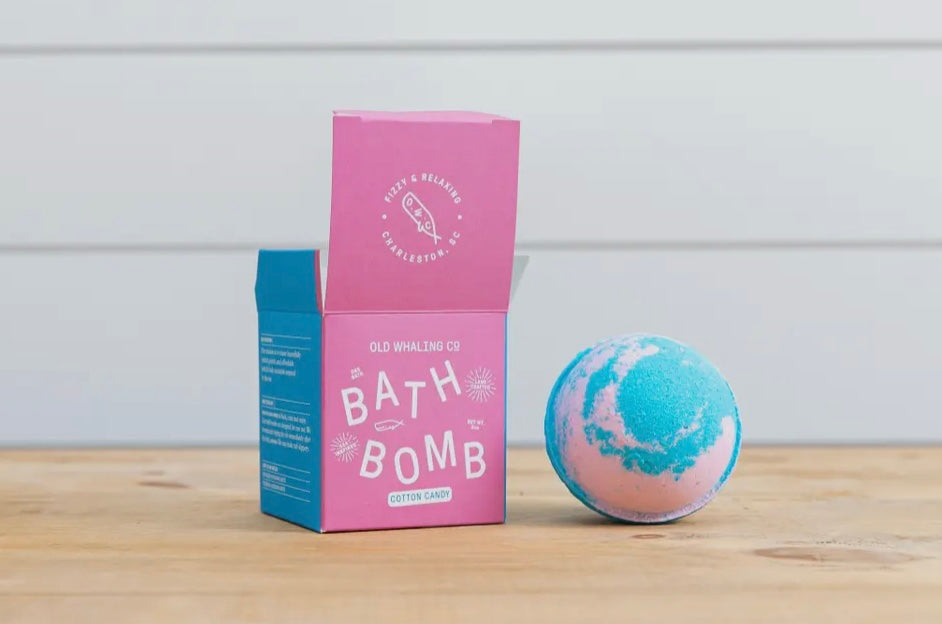 Cotton candy bath bomb