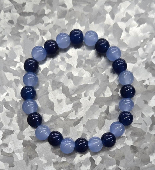 Blue beaded bracelet