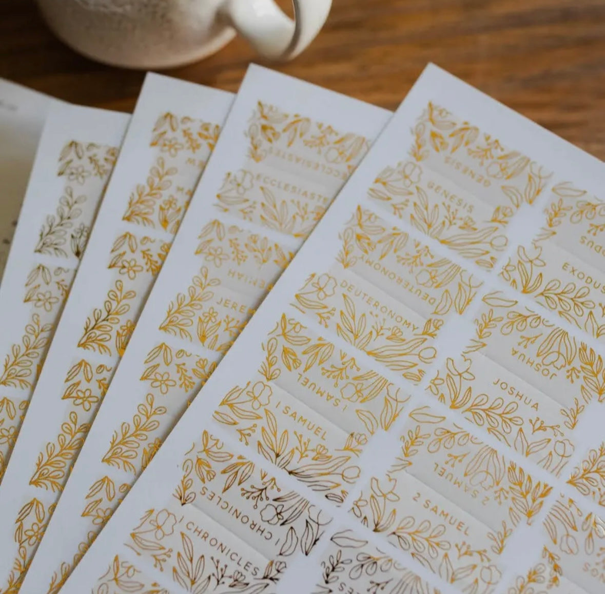 Gold floral Bible tabs