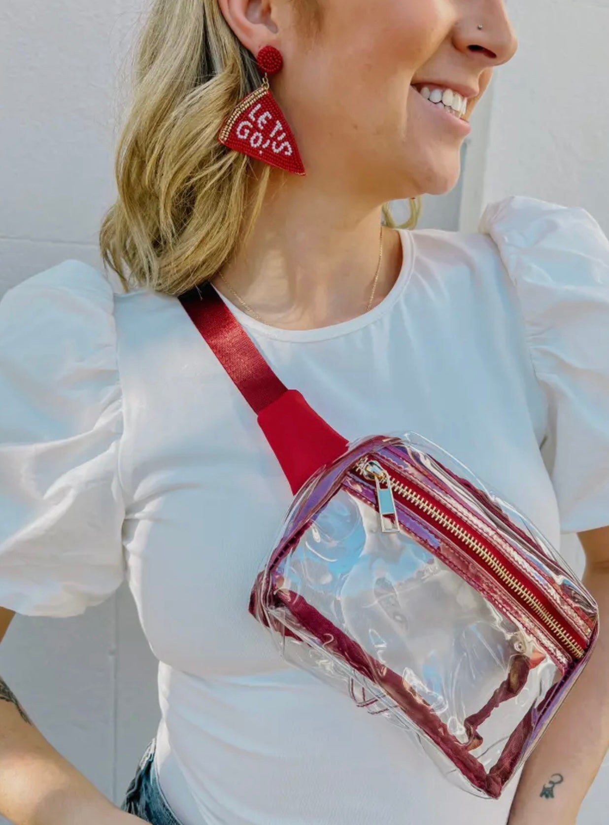 Crimson Clear Bag