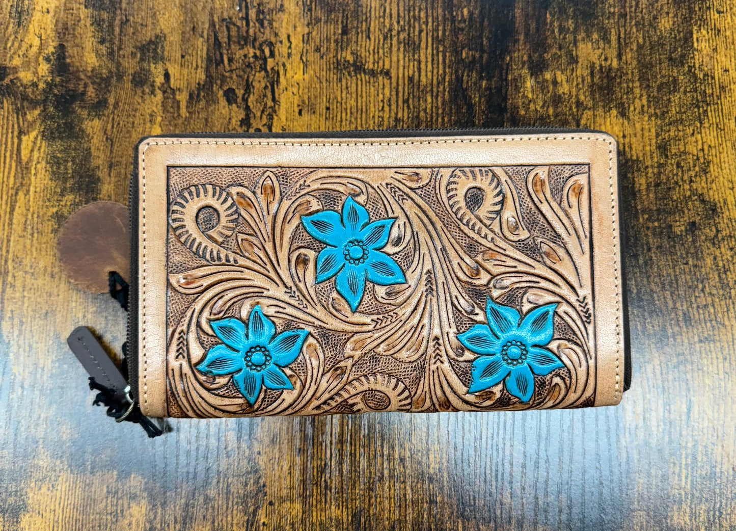 Blue flower wallet