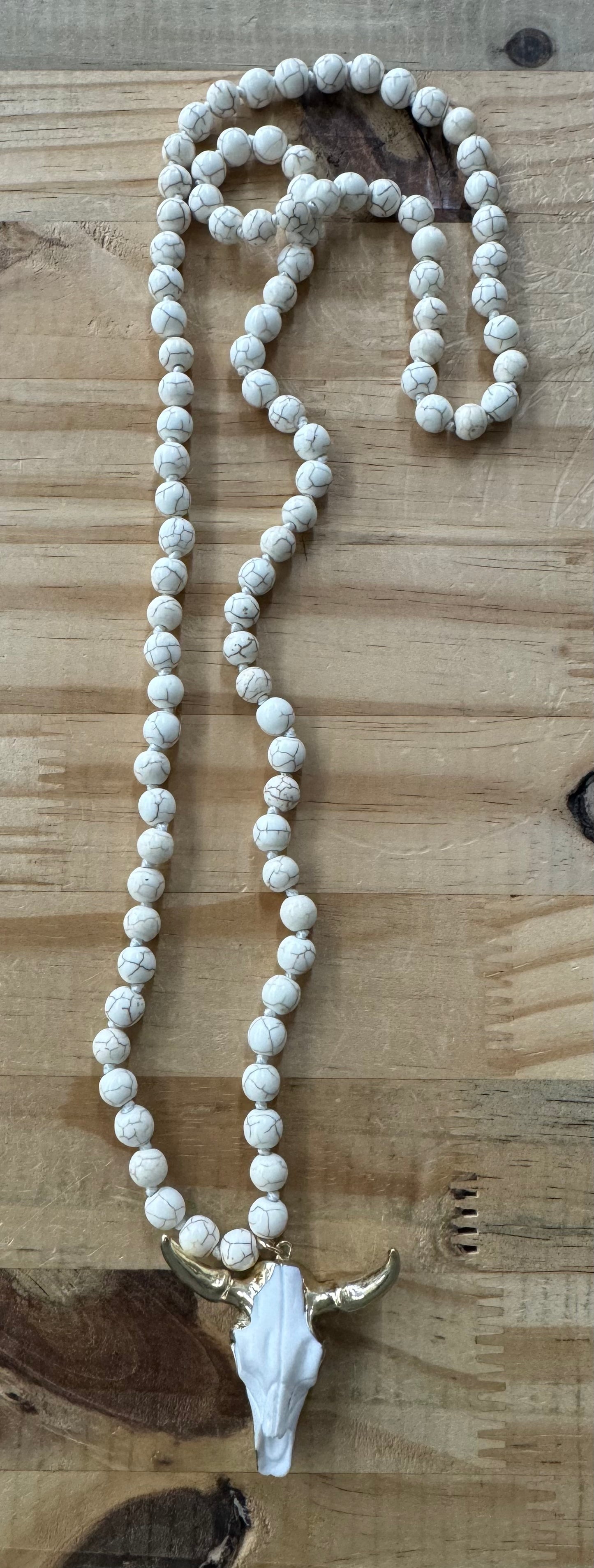 White Skull Statement Necklace