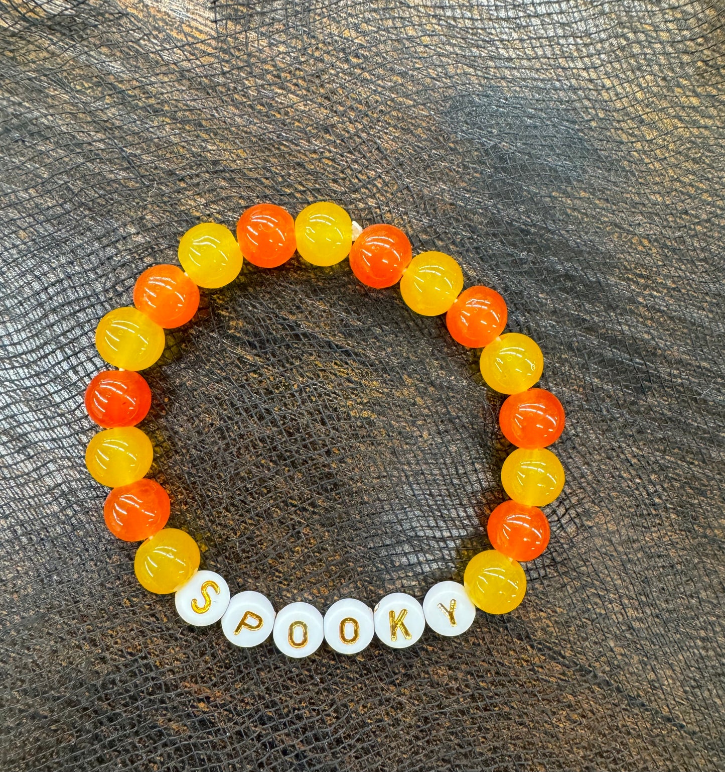 SPOOKY GLASS BEAD BRACELET