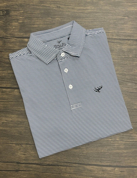 Youth Navy stripe polo