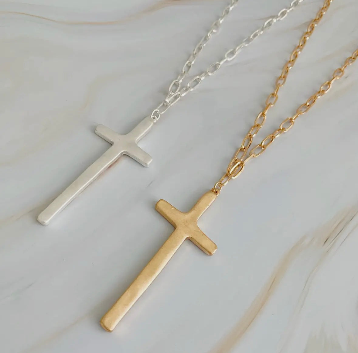 Long cross necklace