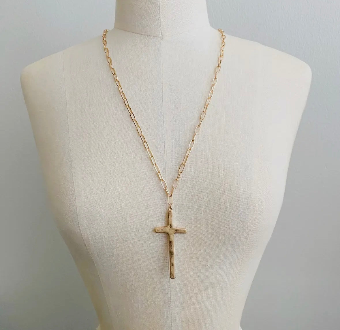 Long cross necklace