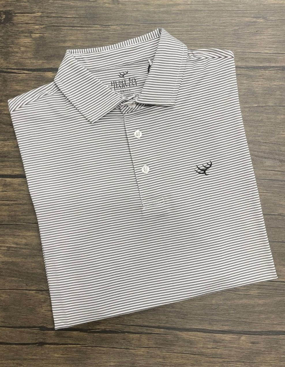 Grey Striped Polo