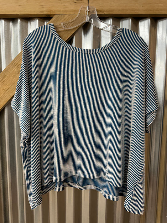 Ribbed top- blue