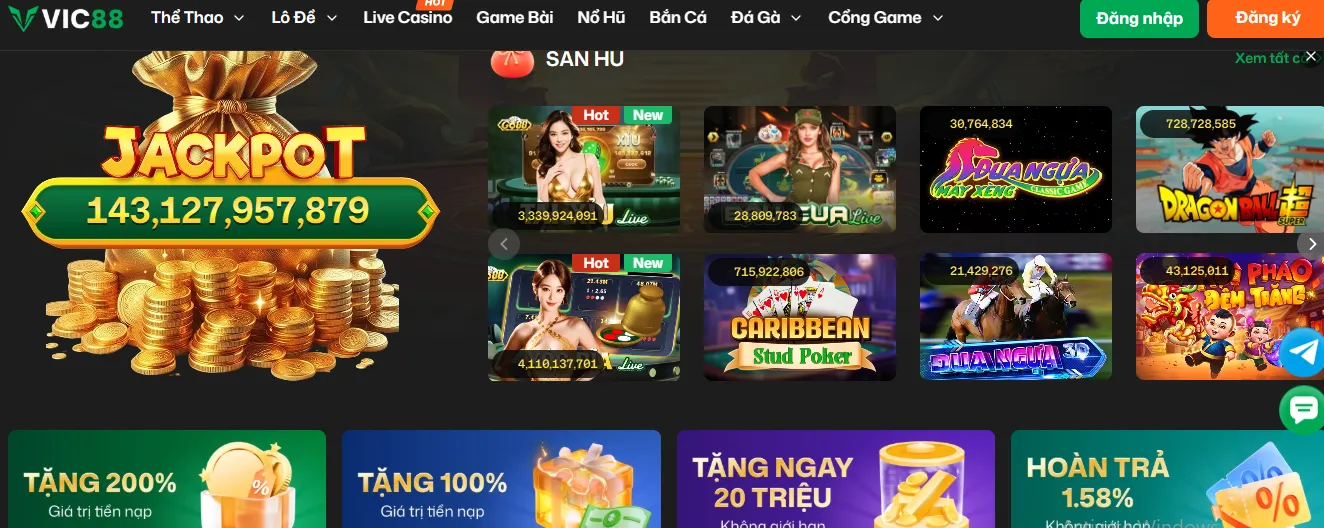 Nhiều chương trình sự kiện khuyến mãi cho người chơi tại Vic88